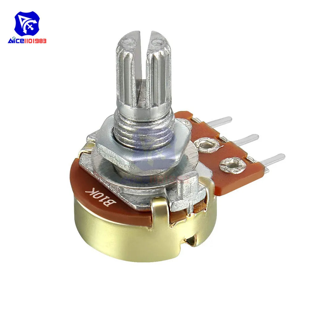 WH148 1K 2K 5K 10K 20K 50K 100K 250K 500K 1M Ω 3Pin Knurled Shaft Linear Taper Rotary Potentiometer Resistor w/Knob for Audrino