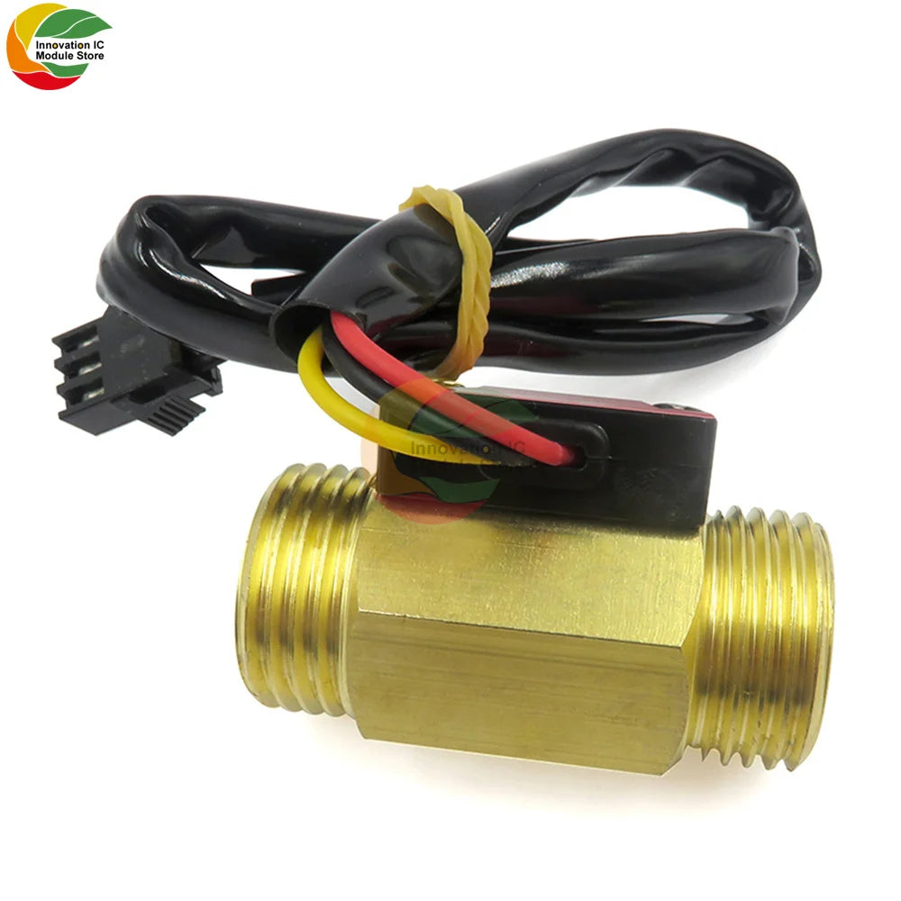 Brass Flow Sensor G1/2"DN15 Thread Hall Sensor YF-B1/B2/B3/B7 Switch Water Flow Sensor Flow Meter Hall Turbine Flow 1~25L/min