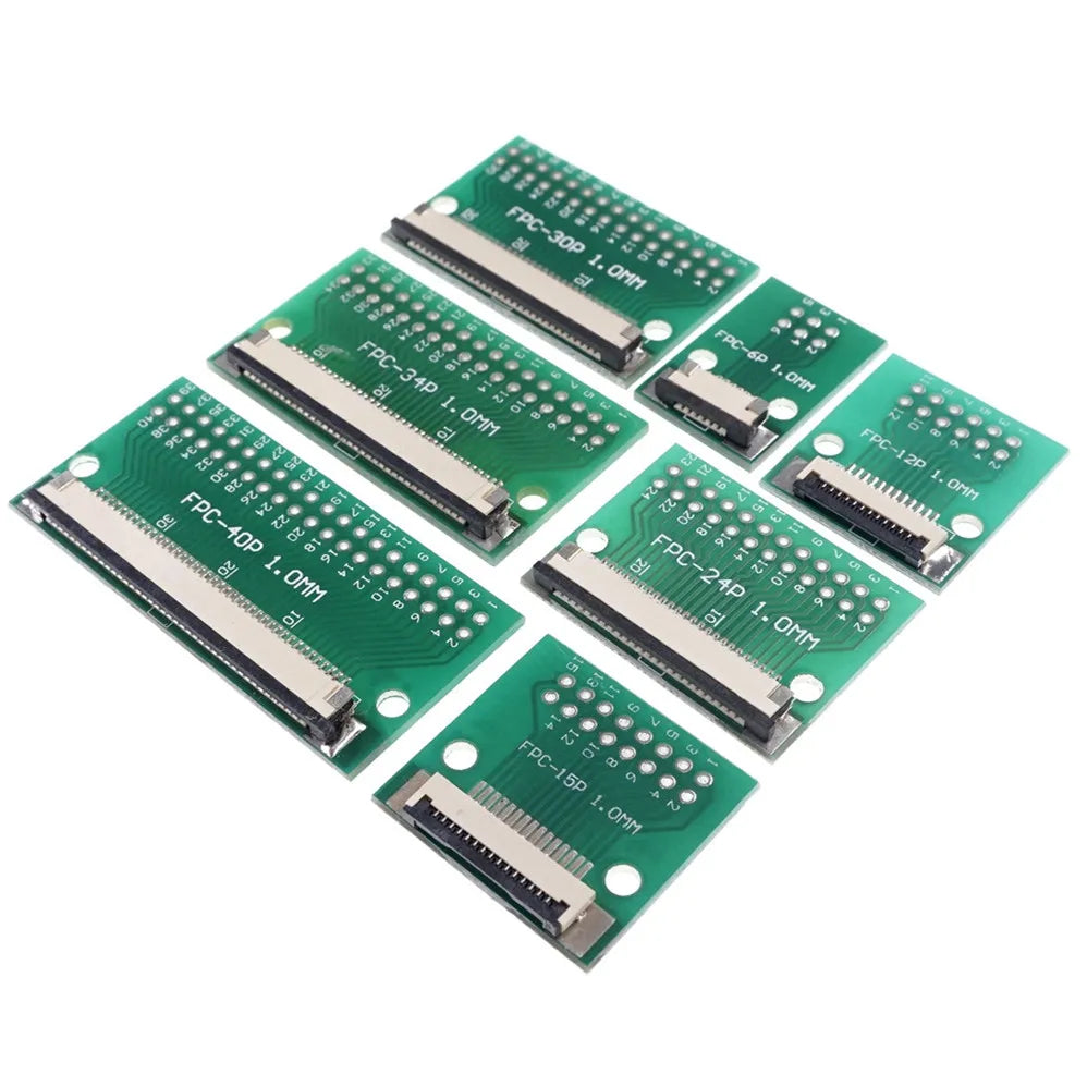 FPC FFC 4 6 8 10 12 15 16 20 24 30 34 40 50 60 Pin Adapter 1.0 MM to 2.54 X 2.54 mm Pitch Through Hole DIP PCB Converter
