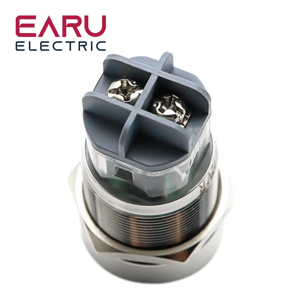 22mm IP67 Ultrashort Flash LED Alarm Indicator Light Signal Lamp Flashmetal Buzzer 12V 24V 220V Intermittent Sound Waterproor