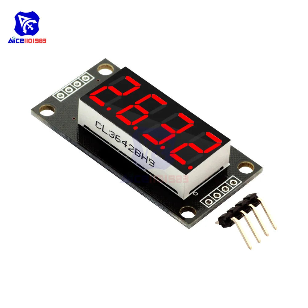 TM1637 0.36" 4 Bit LED Digital Tube Display 7 Segments Red Green Blue Yellow White LED Module Board with Pin for Arduino