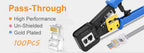 RJ45 Connectors Cat6 RJ45 Pass Through Connector, Cat6/Cat5e Connectors, Ethernet Cable Crimp Connectors Network Plug Set