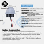 AS-20 DC 12V AC 110V 220V 10A Waterproof Sensitive Auto Photo Switch On/Off Photocell Street LED Light Switch Sensor Switch Tool