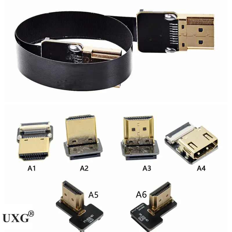 FPV Micro Mini HDMI-compat 90 Degree Connector FPC Flexible Flat HD Ribbon Cable FFC Pitch 20pin For Drone Gopro DSLR Gimbal Kit