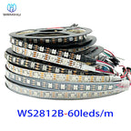 DC5V WS2812B 5m/Roll 30/60/144leds/m Black/White PCB IP30/IP65/IP67 5050RGB Individually Addressable Smart led pixel strip light
