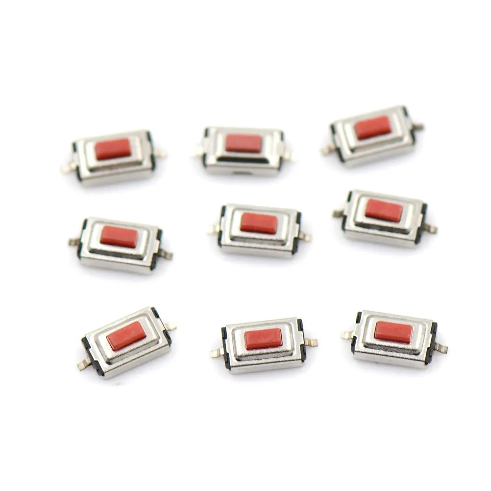 20Pcs 3*6*2.5mm 2Pin SMD Red/White Push Button Switch Microswitch Tact Switch 3X6X2.5 Car Remote Control Key Button Switch