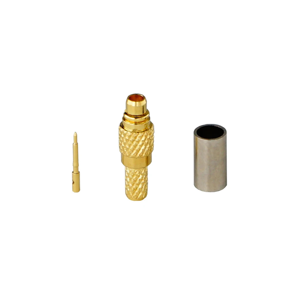 10pcs Brass MMCX Male Plug Connector for RG316 RG174 LMR100 RF Cable Crimp
