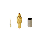 10pcs Brass MMCX Male Plug Connector for RG316 RG174 LMR100 RF Cable Crimp
