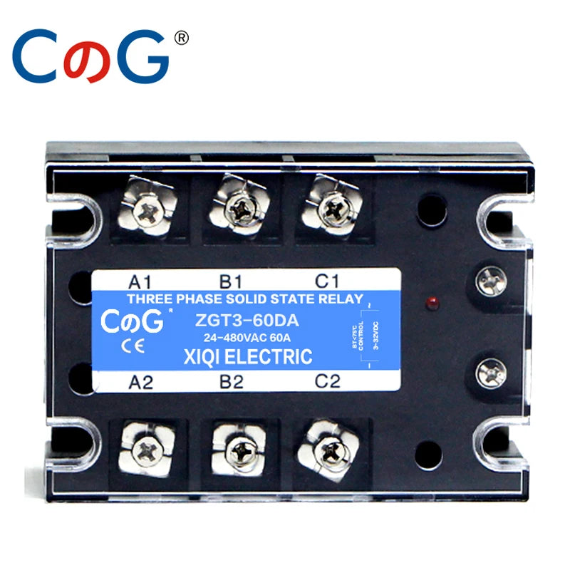 CG 3 Phase 10A 25A 40A DA 60A 80A 100A 150 200A Three Phase SSR 3-32V DC Control 24-480V AC Solid State Relay SSR AC Three DC-AC