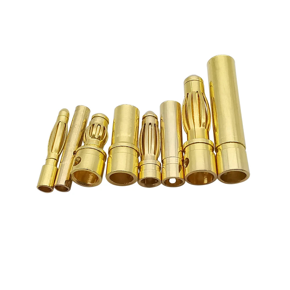 2mm 3mm 3.5mm 4mm Bullet Banana Plug Gold-Plated Banana Male Female Connector Battery Plugs Kits for RC Battery Parts DIY