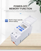 TOMZN New Type Din Rail Single Phase Weekly Ogrammable Digital TIME SWITCH Relay Timer Control AC 220V 230V 12V 24V 48V 16A