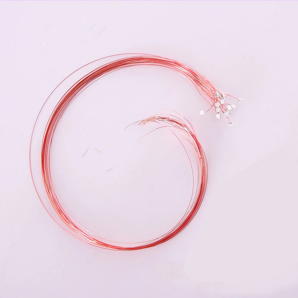 0.1mm Wired Chip Led SMD 0201/0402 3V Led Lamp Models Train Pre-soldered Micro Litz
