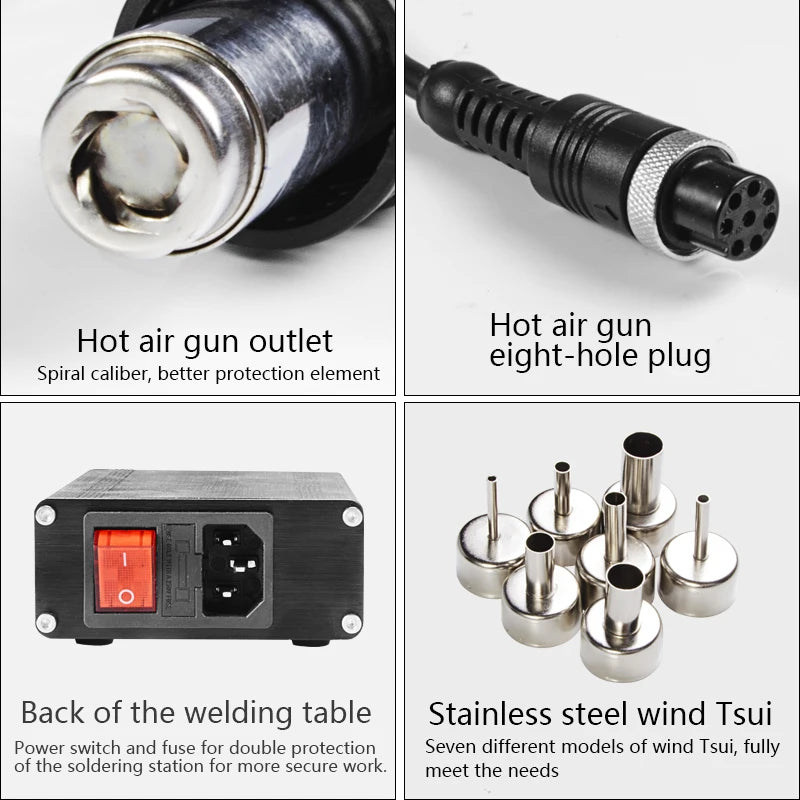 T12 Heat Guns OLED Digital Display Temperature Soldering Station Portable BGA Rework Hot Air Gun Home Diy Repair Tools