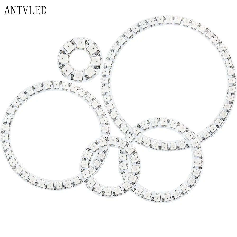 WS2812b Led Ring Addressable 8/16/24/35/45Leds 5050 RGB Led Diode Ring Color IC Built-in LED
