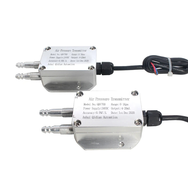 Differential Pressure Sensor 3kpa 5kpa 50pa 200pa Air Wind Pressure Differential Transmitter 4-20mA 0-10V Output QDX50D