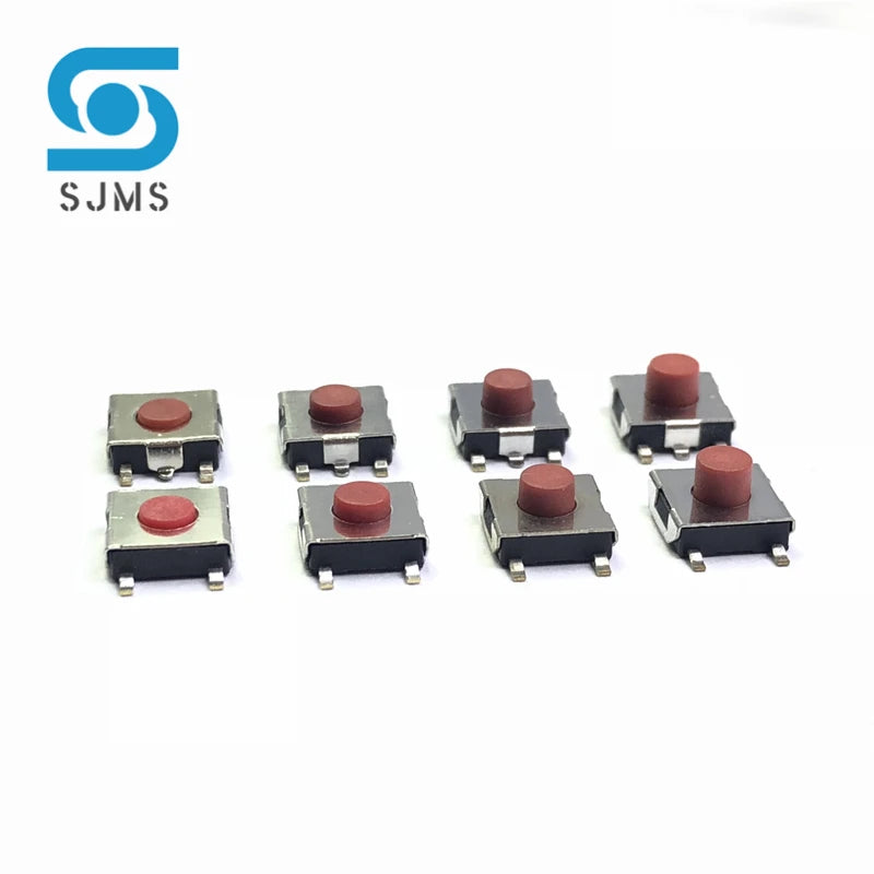 20/100PCS/LOT 6*6*2.5 / 3.1 / 3.7 / 4.3 mm SMD Switch 4 / 5 Pin feet Touch Micro Switch Push Button Switches Red 6X6 Tact Switch