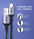 Ugreen Micro USB Cable 2A Nylon Fast Charging USB Cable for Samsung Xiaomi HTC USB Charger Data Cable Mobile Phone Cable