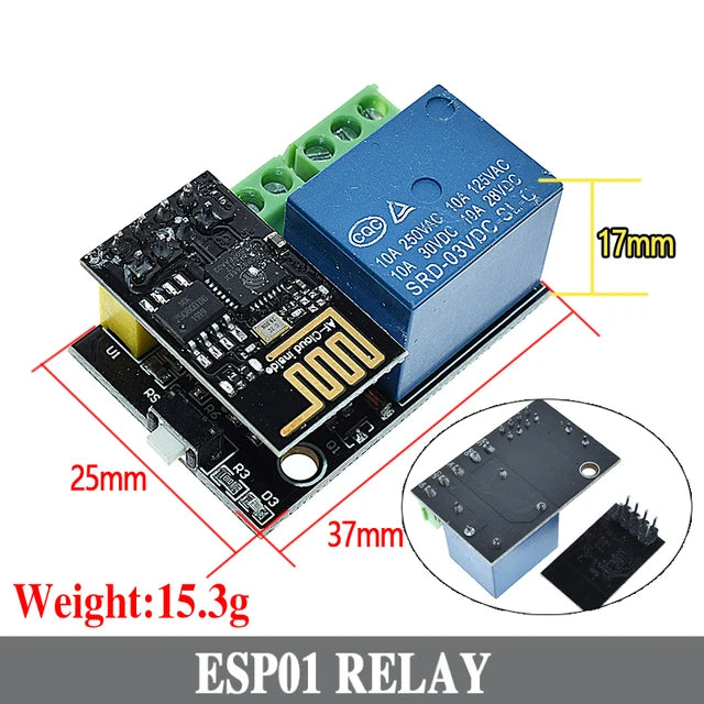 ESP8266 ESP-01S 5V WiFi Relay Module DS18B20 DHT11 Things Smart Home Remote Control Switch for Arduino Phone APP