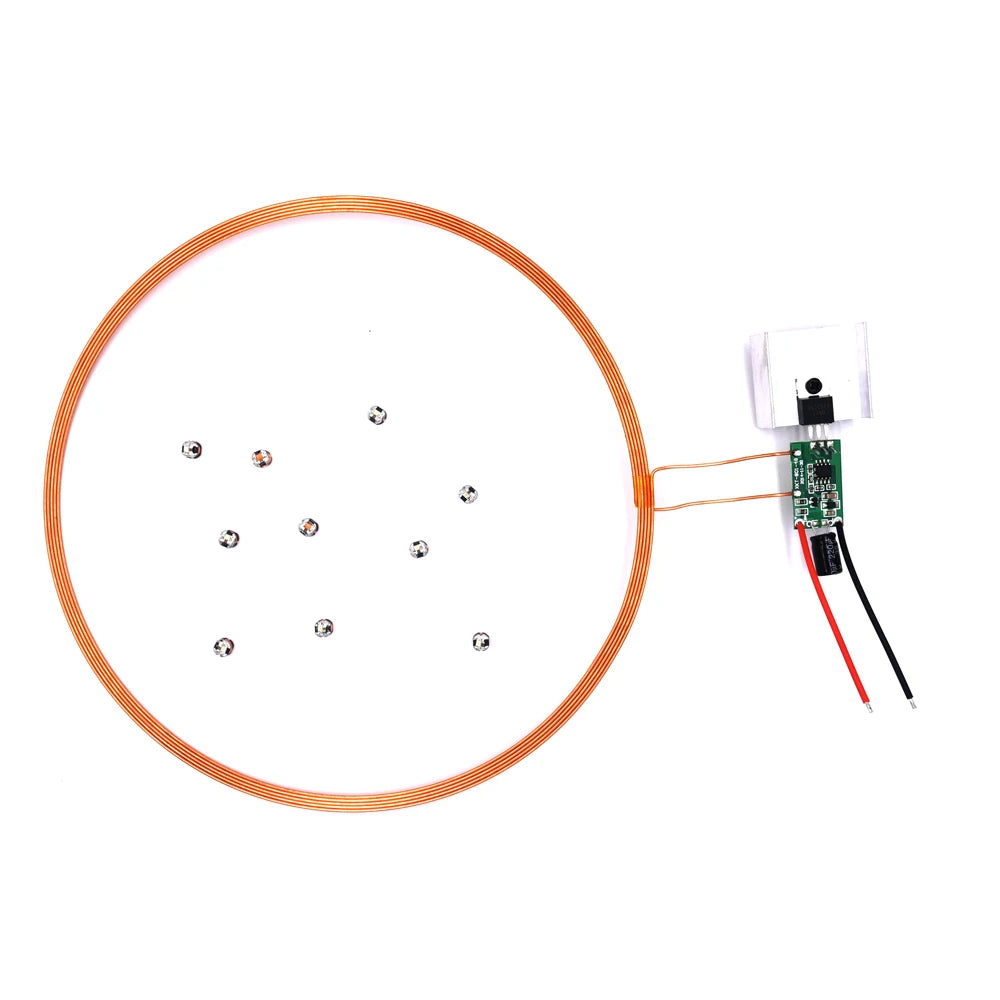 150mm Remote Wireless Charging Module Power Supply Charger Coil Magnetic Induction USB Transmitter Module + 10pcs Led