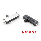 10PCS Slide Switch Micro-power Toggle Switch Single and Double-row Direct-inserted Horizontal Sliding Second Gear Third Gear