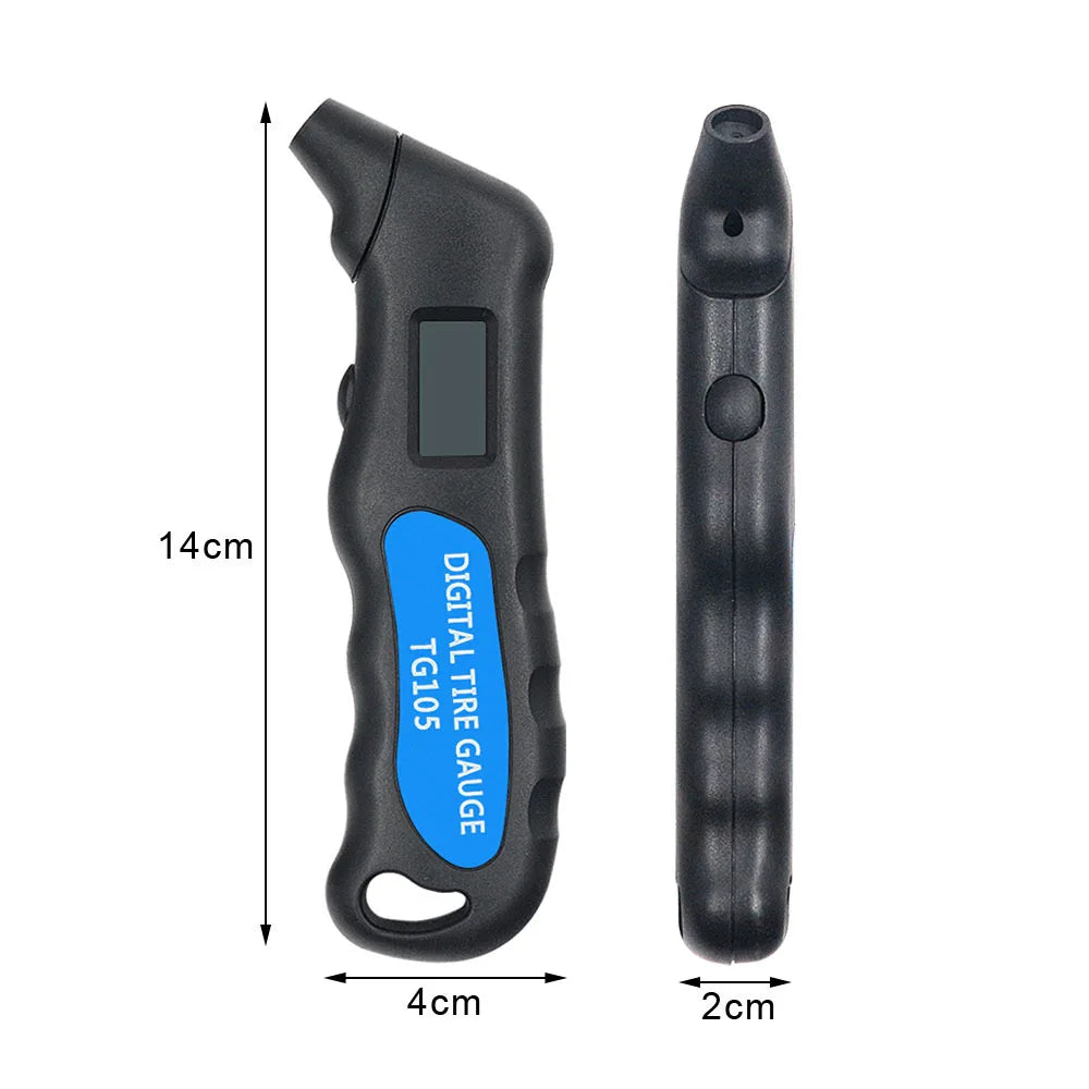Mini Digital Car Tire Tyre Air Pressure Gauge Meter LCD Display Manometer Barometer Tester For Auto Truck Motorcycle E-Bike Bike