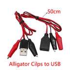 Alligator Cilps to USB/Banana Plug Test Cable Lead Jumper Wire  Male Female DC 5.5x2.1 Crocodile Clip Probe Power Supply Adapter