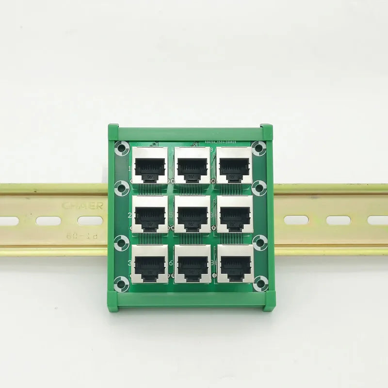 RJ45 8P8C Jack 9-Way Buss Breakout Board,Terminal Block, Connector.