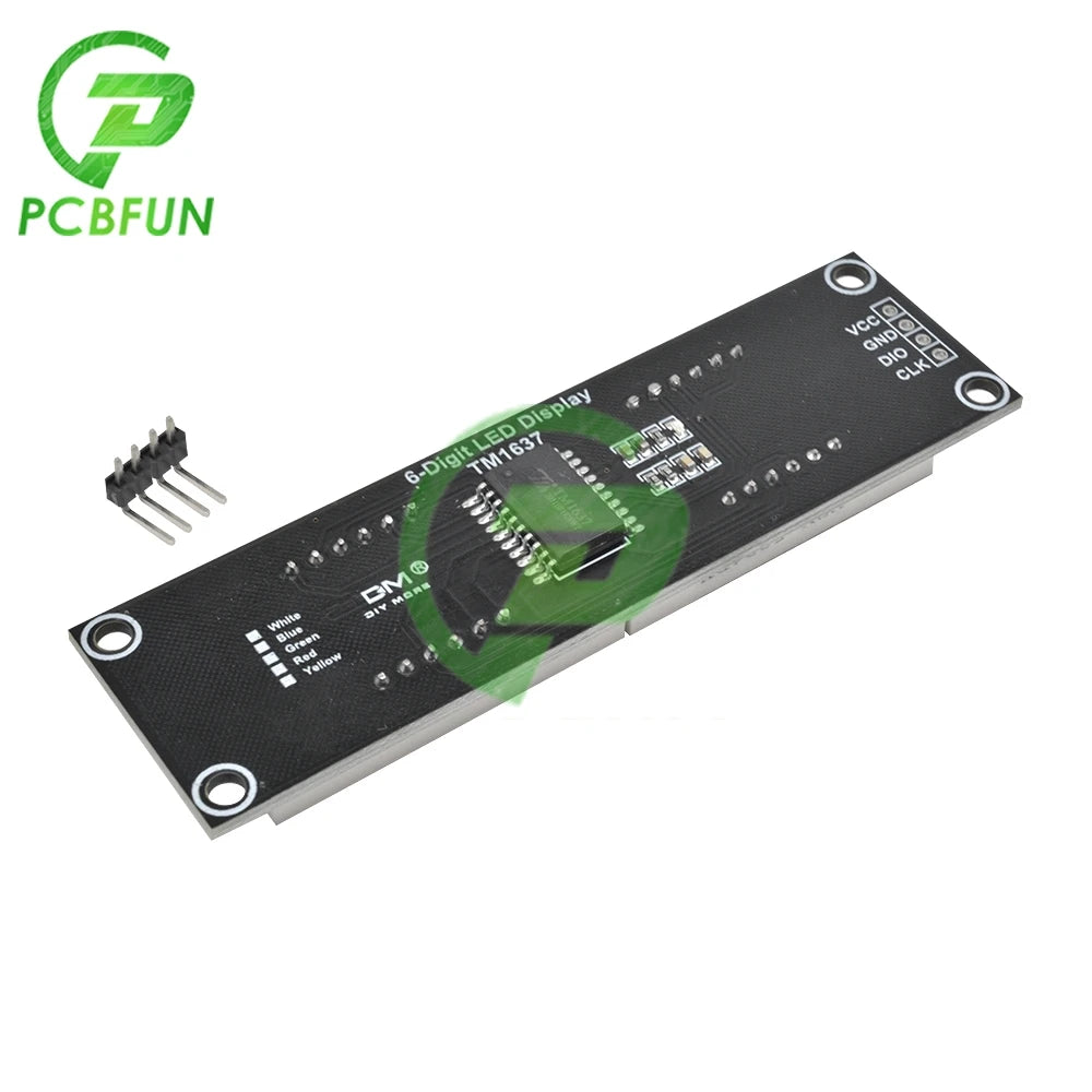 0.56 Inch TM1637 6 Digit 7 Segment 5V Digital Tube Module White/Red/Yellow/Green/Blue LED Display Module For Arduino
