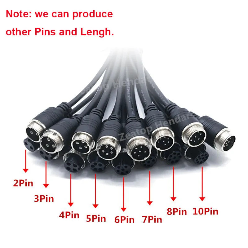 1Pcs GX16 2 3 4 5 6 7 8 10 Pin Male to Female Extension Cable GX-16 Aviation Connector for CCTV Camera Security DVR 1m 2m 5m 10m
