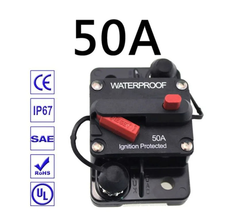 Brand 30A 40A 50A 60A 70A 80A 100A 120A 150A 200A 250A 300A AMP Circuit Breaker Fuse Reset 12-48V DC Car Boat Auto Waterproof