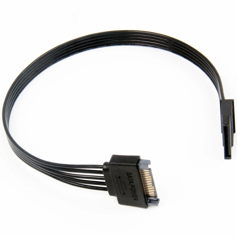Angitu Sata 15Pin Male to Female Molex Male to Female Cable Sata Female Sata to Molex/IDE 4pin Exension Power Adapter Cable
