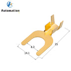 100pcs 4.2mm Fork Terminal Block Fork-shaped Bare cold-pressed Terminal U-shaped Y-shaped Lug Grounding Lug 3.2 4.2 5.2 6.2 8.2