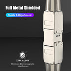 ZoeRax Cat6A Cat7 Cable Extender Junction Adapter RJ45 Connector Box RJ45 Lan Cable Extension Connector Full Shielded Toolless