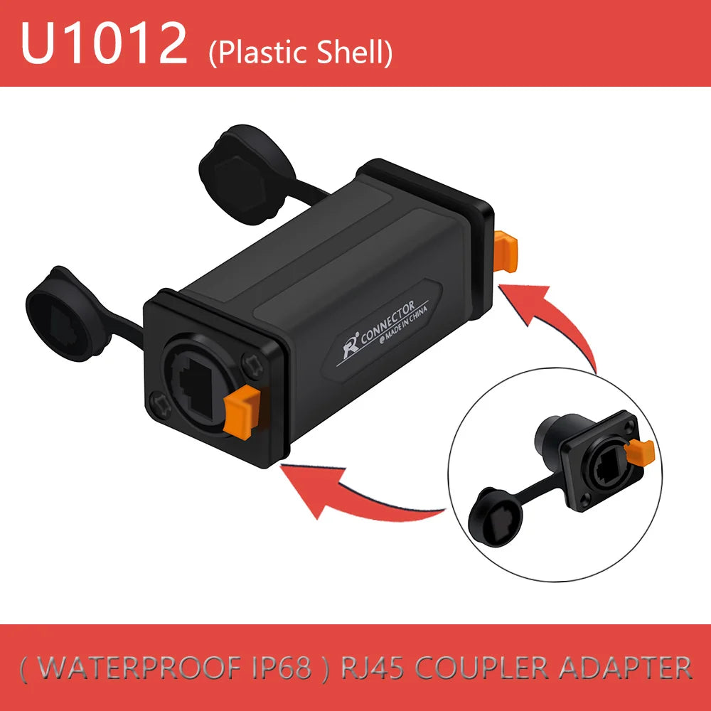 1pc New Arrival Waterproof Network Connector RJ45 Ethernet Connector Female Panel Mount Sockets IP65 Level