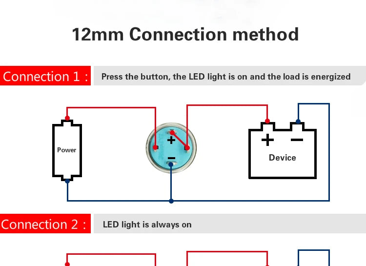 12/16/19/22mm Metal Push Button Switch Momentary Latching Fixed Electric On Off Power Start Stop LED Light 3V 6V 12V 24V 220V