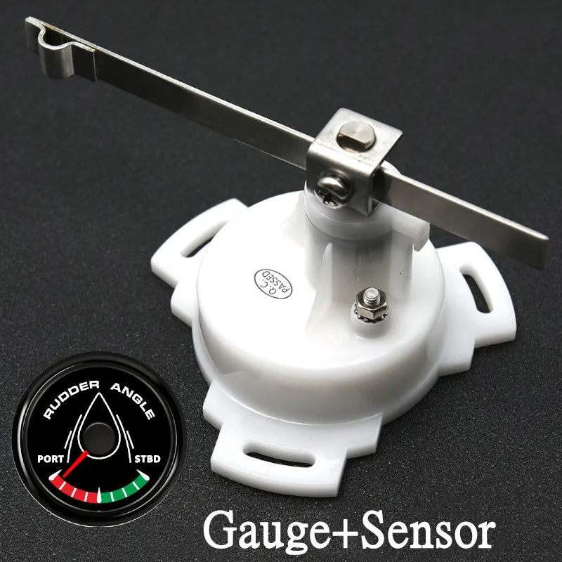 52mm 0-190ohm Waterproof Boat Marine Rudder Angle Indicator With Rudder Angle Sensor 7 color Backlight for Car Truck 12V/24V