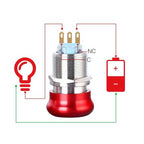16/19/22mm stainless steel Emergency stop switch Push Button Switch latching 1NO1NC 2NO2NC Car button pin terminal 22JT/L.S.2K2B
