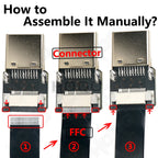 Ribbon FPV HDMI-Compatible Connector Flexible Flat Cable Raspberry Pi 4 Micro HDMI to HDMI/Mini HDMI Female 90 Degree FFC 20pin