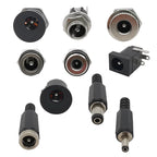 10Pcs DC Power Jack Connectors 5.5 x 2.1mm DC Plug Male Female Socket Soldering Type Nut Panel Mount DC Power Adapter Connector