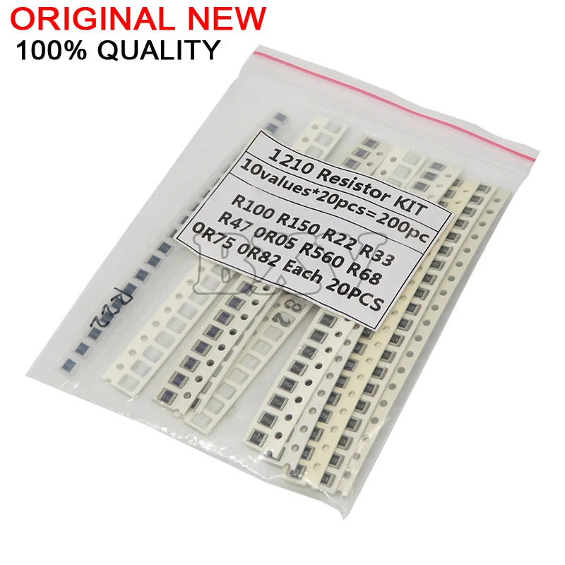 200PCS 660PCS 720PCS 4000PCS 0402 0603 0805 1206 1210 2512 SMD Resistor Kit PUMUDDSY Assorted Kit 10K 100K 1K 1R 100R 220R 1% 5%