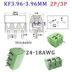 10Pcs KF128 2Pin 3Pin Screw Type PCB Terminal Block Wire Connector 2.54mm/3.5/3.96/5.0/5.08/7.5mm Straight Pin Splice Terminals