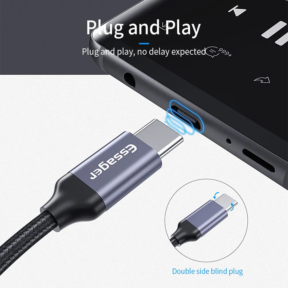 Essager USB Type C 3.5 Jack Earphone Adapter USB C to 3.5mm Headphones AUX Audio Adapter Cable For Huawei P30 Xiaomi Mi 10 9