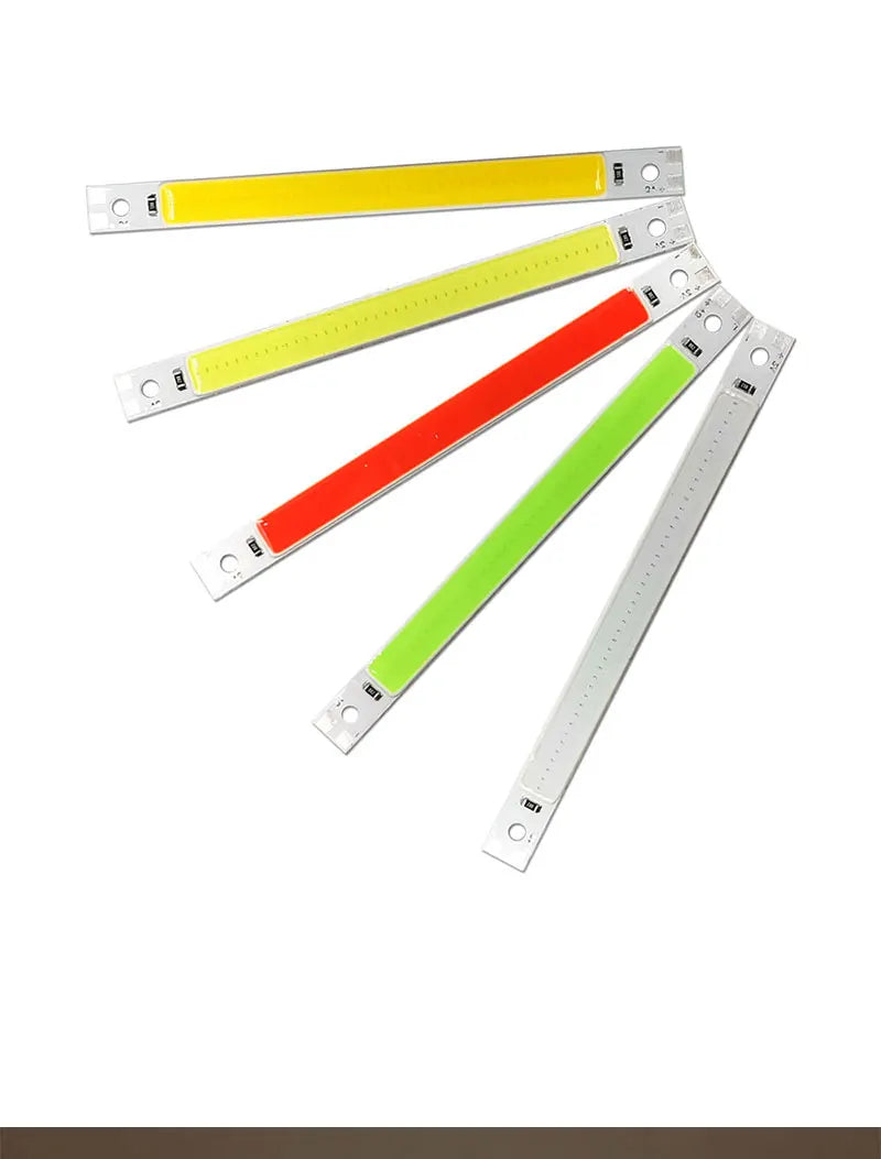 Dropshipping 120x10mm 3V 5V LED Bulb COB Strip Chip On Board  Warm Cold White Blue Red Green 5W LED Lights for COB Work Lamps