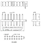 10PCS 1.27mm Pin Header 1.27 Double Row Male 1/2~40P Breakaway PCB Board Connector Strip Pinheader 1*3/4/5/6/7/8/10/12/15/20/40p