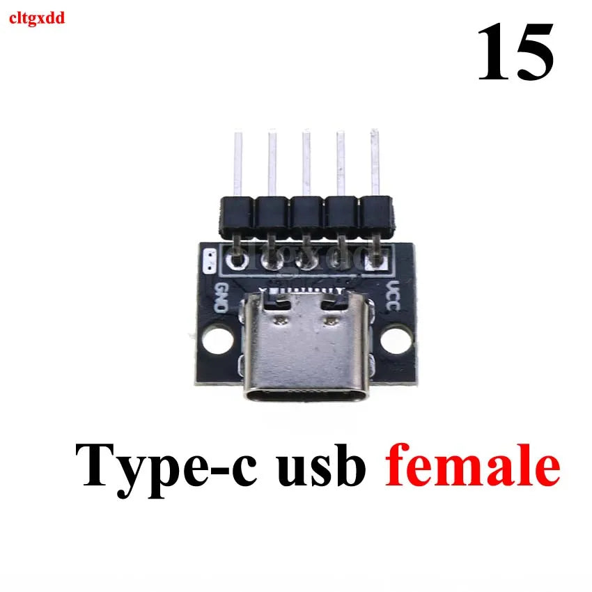 1pcs Micro Mini USB Type C USB 2.0 3.0 Male Female PCB Connector 90 Degree Data Charging Cable Jack Test Board with Pin Header