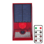 Multi-Function Solar PIR Motion Sensor Alarm Light Remote Control 129dB Siren For Home Garden Shed Caravan Farm Security Lamp