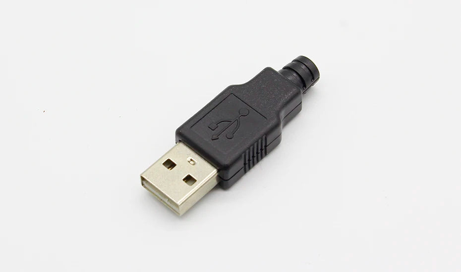 IMC hot New 10pcs Type A Male USB 4 Pin Plug Socket Connector With Black Plastic Cover