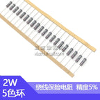 20pcs 2W Wirewound Fuse Resistance Accuracy 5% 10R 20R 22R 33R 39R 47R 51R 56R 68R 100R  Wire Wound Resistor 10 20 22 33 39 Ohm