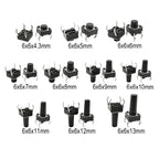 50PCS 4Pin DIP Self-reset SMD Switch 6*6*4.3/5/6/7/8/9/10/11/12/13MM 6x6mm PCB Panel Momentary Tactile Tact Mini Push Button