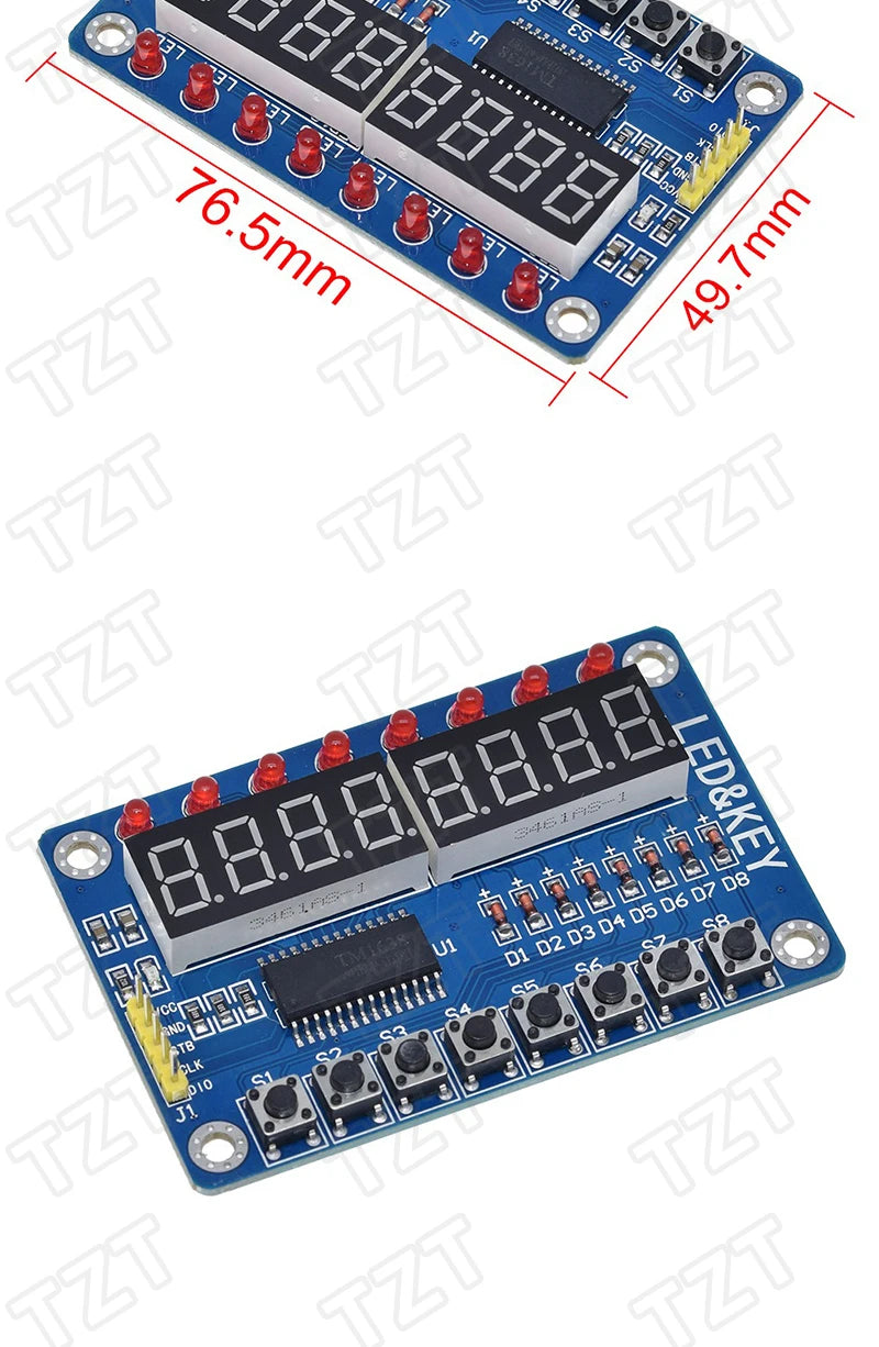 TM1637 4 Bits / TM1638 / 74HC595 8 bit Digital LED Display Module 7 Segment 0.36Inch Clock RED Anode Tube Four Serial Driver